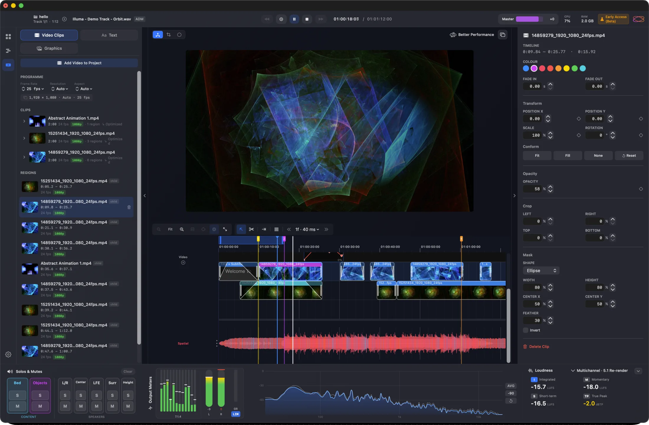 Orbit Pro — built-in video editor
